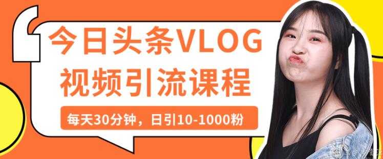 今日头条VLOG视频引流技术，每天30分钟，日引10-1000粉-虚拟资源库