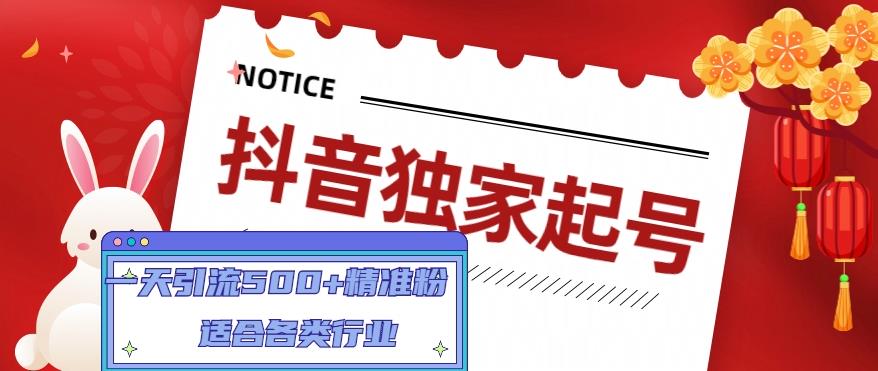 抖音独家起号，一天引流500+精准粉，适合各类行业（9节视频课）-虚拟资源库