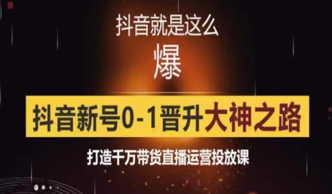 0粉自然流实战起号课，2023抖音新号0~1晋升大神之路，打造千万带货直播运营投放课-虚拟资源库