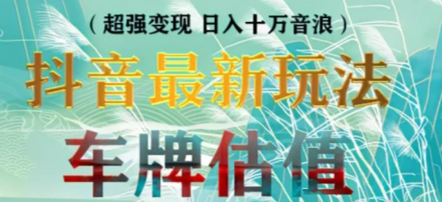 2023抖音最新无人直播变现直播车牌估值玩法项目，轻松日入几百+【详细玩法教程】-虚拟资源库