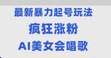 全网首发没有同行，最新暴力起号玩法，AI美女会唱歌，疯狂涨粉，早上车早吃肉！-虚拟资源库