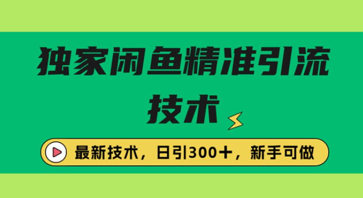 独家闲鱼引流技术，日引 300+ 实战玩法-虚拟资源库