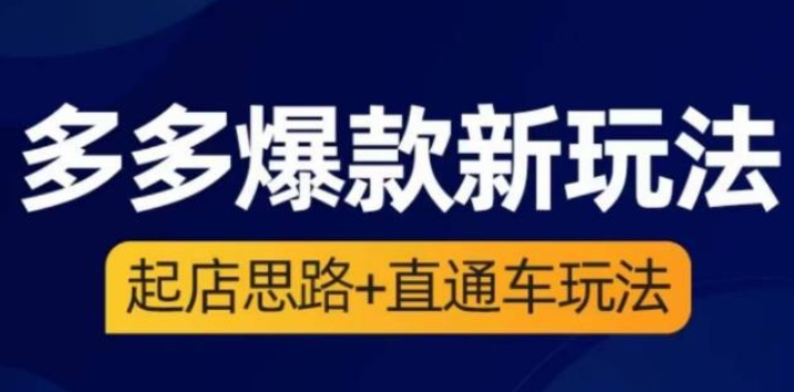 2023海神·多多爆款新玩法，​起店思路+直通车玩法（3节精华课）-虚拟资源库