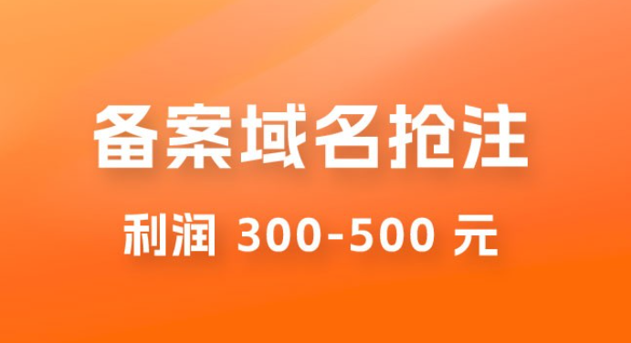 仅揭秘：备案域名抢注，一单利润 300-500 元，需求量大-虚拟资源库