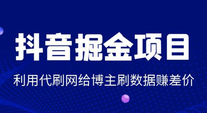 抖音掘金项目：利用代刷网给博主刷数据赚差价-虚拟资源库