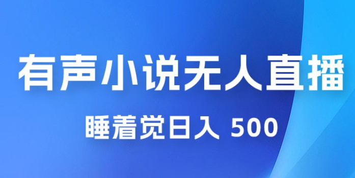 有声小说无人直播，睡着觉日入 500，保姆式教学-虚拟资源库