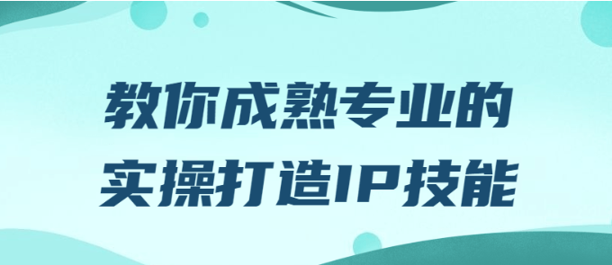 教你成熟专业的实操打造IP技能-虚拟资源库