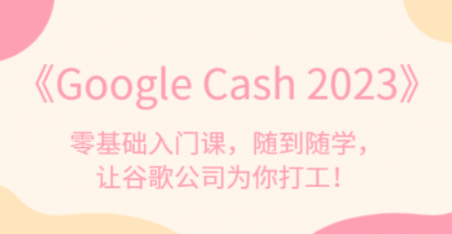 《Google Cash 2023》零基础入门课，随到随学，让谷歌公司为你打工！-虚拟资源库