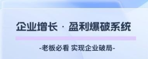 老板必看：企业增长·盈利爆破系统 实现企业破局-虚拟资源库