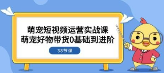 萌宠·短视频运营实战课：萌宠好物带货0基础到进阶（38节课）-虚拟资源库