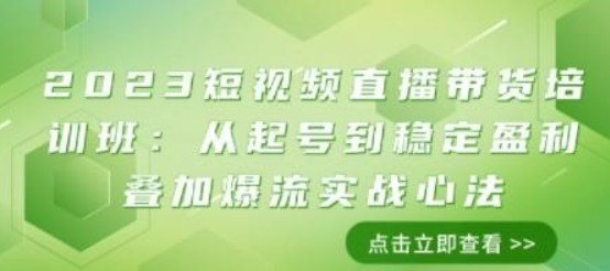 2023短视频直播带货培训班：从起号到稳定盈利叠加爆流实战心法（11节课）-虚拟资源库