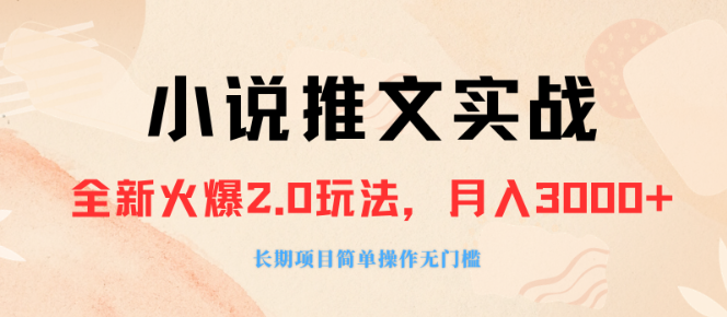 外面收费990的小说推广软件 零粉丝可变现 月入3000+ 小白当天即上手-虚拟资源库