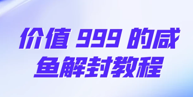 价值999的咸鱼解封教程-虚拟资源库