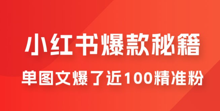 小红书单篇图文连爆秘籍，单图文爆了近 100 精准粉-虚拟资源库