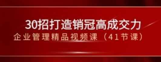 30招-打造销冠高成交力-企业管理精品视频课（41节课）-虚拟资源库