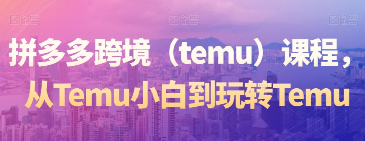 拼多多跨境（temu）课程 从Temu小白到玩转Temu-虚拟资源库