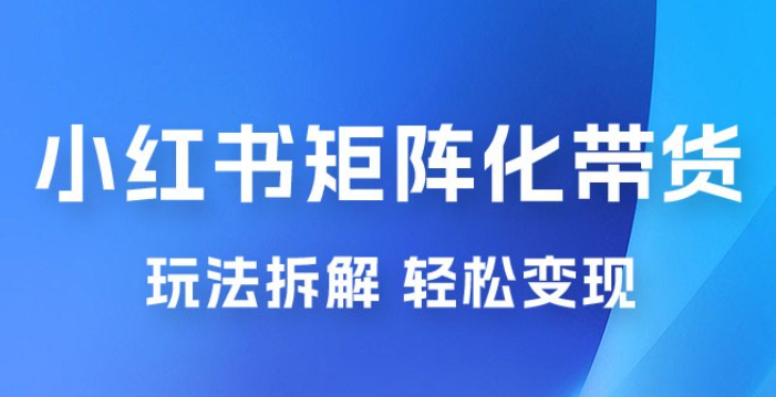 小红书矩阵化带货玩法拆解，保姆级教程，详细拆解这套玩法-虚拟资源库