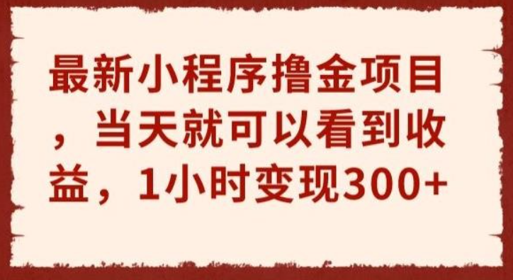 2023最新小程序撸金项目，当天就可以看到收益，1小时变现300+【揭秘】-虚拟资源库