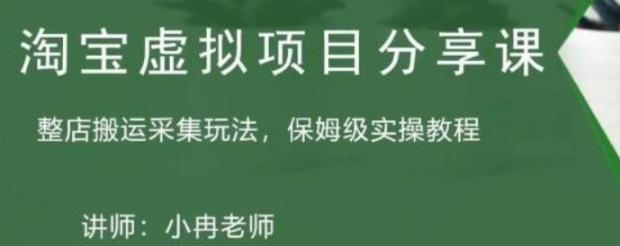 淘宝虚拟整店搬运采集玩法分享课2023：整店搬运采集玩法，保姆级实操教程-虚拟资源库