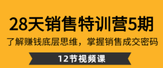 28天·销售特训营5期：了解赚钱底层思维，掌握销售成交密码（12节课）-虚拟资源库