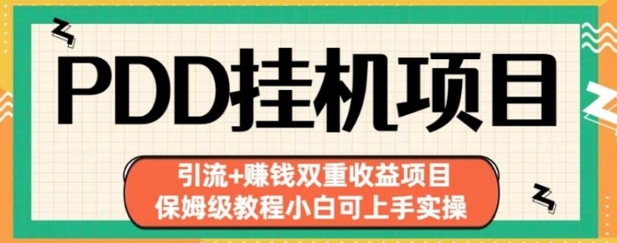 2023拼多多挂机项目引流+赚钱双重收益项目(保姆级教程小白可上手实操)【揭秘】-虚拟资源库