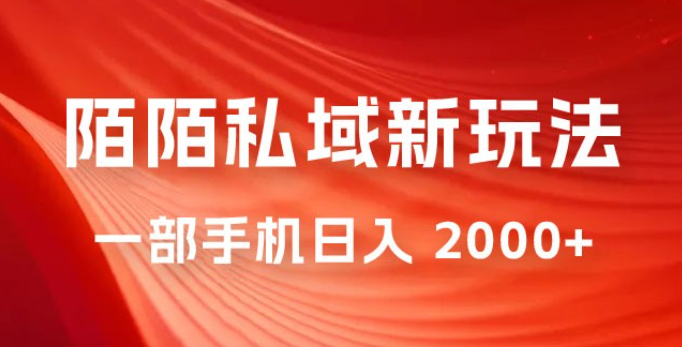 暴力项目，陌陌私域新玩法：一部手机日入 2000+ 很轻松-虚拟资源库