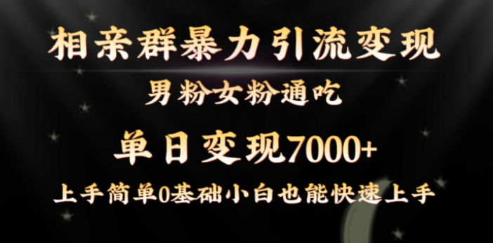 相亲群暴力引流男粉女粉通吃变现玩法 单日变现7000+ 保姆教学1.0-虚拟资源库