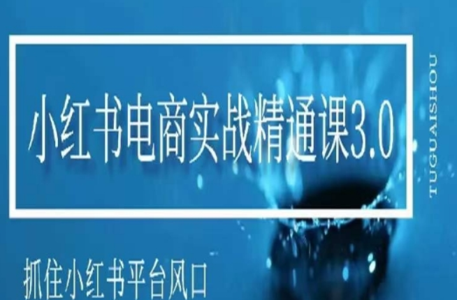 小红书电商实战精通课3.0 抓住小红书平台的风口 不错过有一个赚钱的机会-虚拟资源库