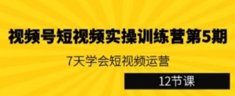 视频号短视频实操训练营第5期：7天学会短视频运营（12节课）-虚拟资源库