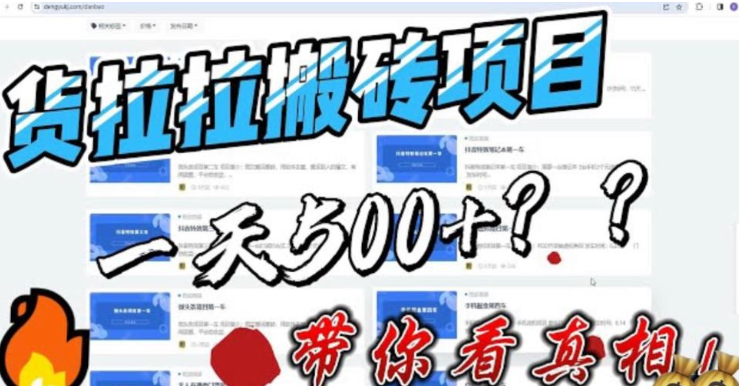 2023最新外面割5000多的货拉拉搬砖项目，一天500-800，首发拆解痛点【揭秘】-虚拟资源库