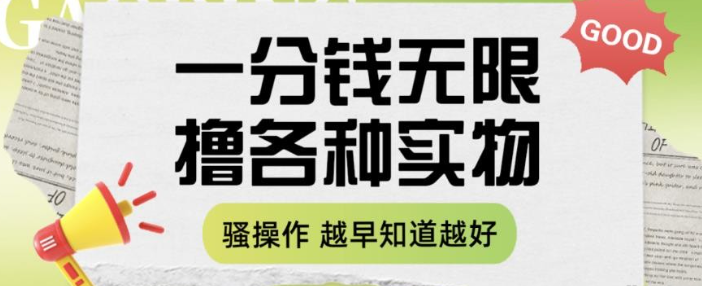 2023一分钱无限撸实物玩法，让你网购少花冤枉钱【揭秘】-虚拟资源库