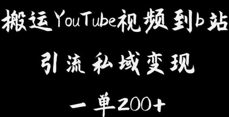 2023搬运YouTube视频到b站，引流私域一单利润200+，几乎0成本！【揭秘】-虚拟资源库