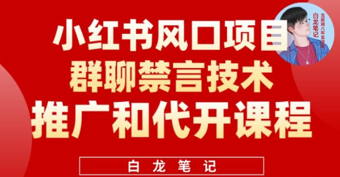 2023小红书风口项目日入300+，小红书群聊禁言技术代开项目，适合新手操作-虚拟资源库