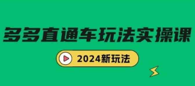 多多直通车玩法实战课，2024新玩法（7节课）-虚拟资源库