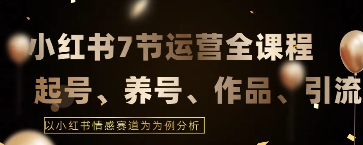 7节小红书运营实战全教程 结合最新情感赛道 打通小红书运营全流程-虚拟资源库