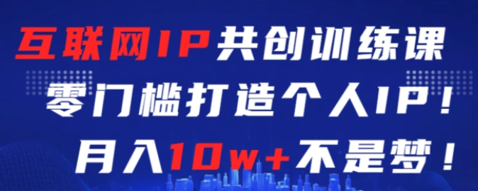 互联网IP共创训练课 零门槛零基础打造个人IP 月入10w+不是梦-虚拟资源库