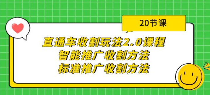 直通车收割玩法2.0课程 智能推广收割方法+标准推广收割方法（20节课）-虚拟资源库