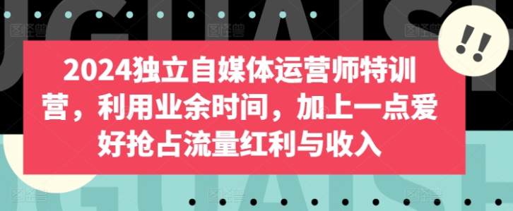 2024独立自媒体运营师特训营 利用业余时间 加上一点爱好抢占流量红利与收入-虚拟资源库