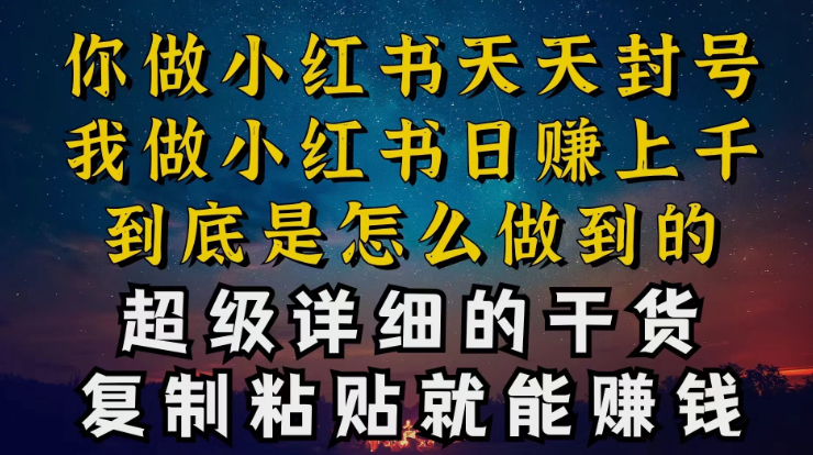 都知道小红书能引流私域变现，可为什么我能一天引流几十人变现上千，但你却频频封号违规被限流-虚拟资源库