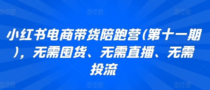 小红书电商带货陪跑营(第十一期) 无需囤货 无需直播 无需投流-虚拟资源库