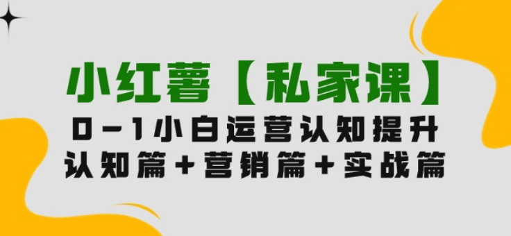 小红薯【私家课】0-1玩赚小红书内容营销 认知篇+营销篇+实战篇（11节课）-虚拟资源库