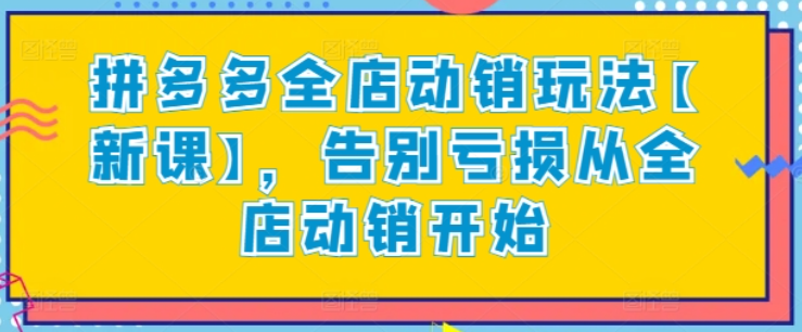 【老陶】老陶拼多多全店动销玩法【新课】，告别亏损从全店动销开始-虚拟资源库