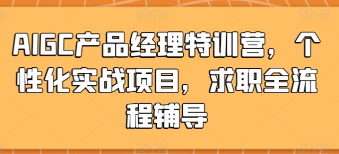 【AIGC】AIGC产品经理特训营，个性化实战项目，求职全流程辅导-虚拟资源库