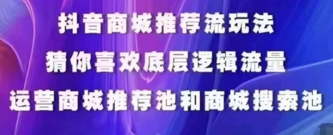 抖音商城运营课程 猜你喜欢入池商城搜索商城推荐人群标签覆盖-虚拟资源库