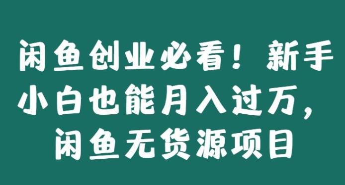 闲鱼创业必看 新手小白也能月入过万 闲鱼无货源项目-虚拟资源库