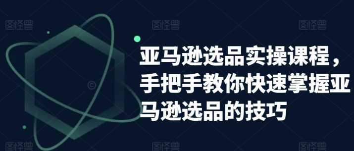 亚马逊选品实操课程 手把手教你快速掌握亚马逊选品的技巧-虚拟资源库