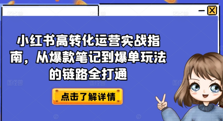 小红书高转化运营实战指南 从爆款笔记到爆单玩法的链路全打通-虚拟资源库