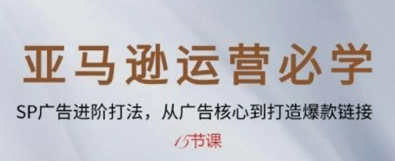 亚马逊运营必学： SP广告进阶打法，从广告核心到打造爆款链接-15节课-虚拟资源库