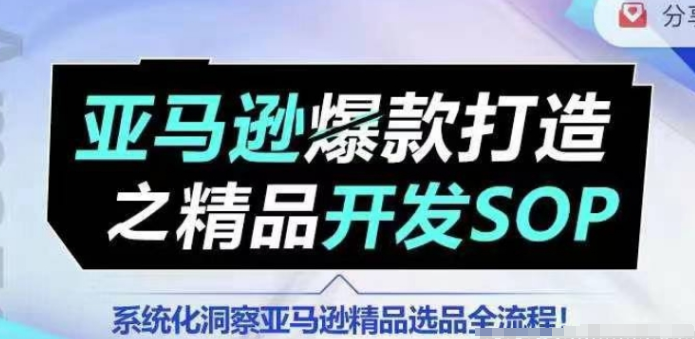 亚马逊爆款打造之精品开发SOP 系统化洞察亚马逊精品选品全流程-虚拟资源库