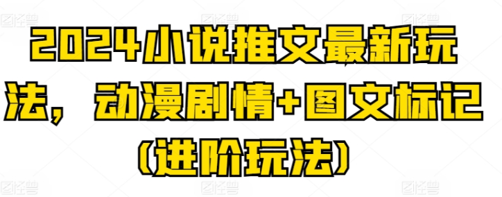 2024小说推文最新玩法 动漫剧情+图文标记(进阶玩法)-虚拟资源库